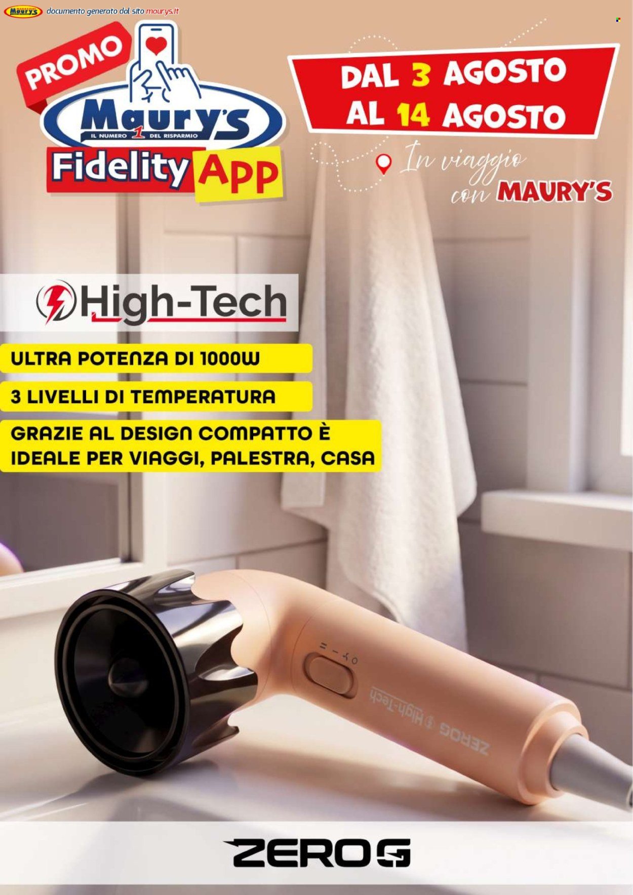 Volantino MAURY'S - Promo Social di Agosto