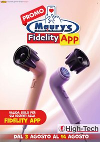 Volantino MAURY'S - Promo Social di Agosto