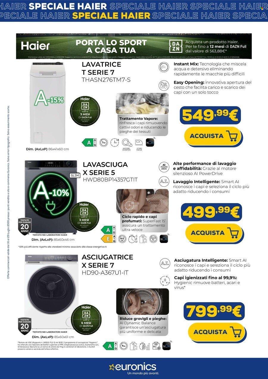 Volantino EURONICS - Speciale Haier