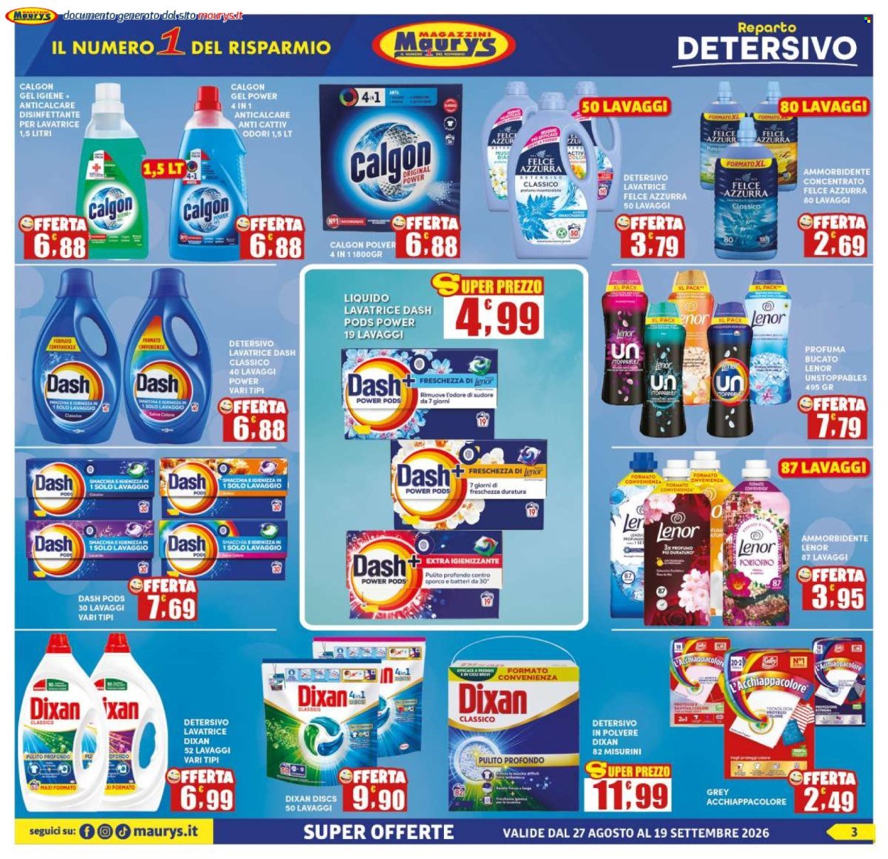 Volantino MAURY'S - Da giovedì 27 agosto 2026