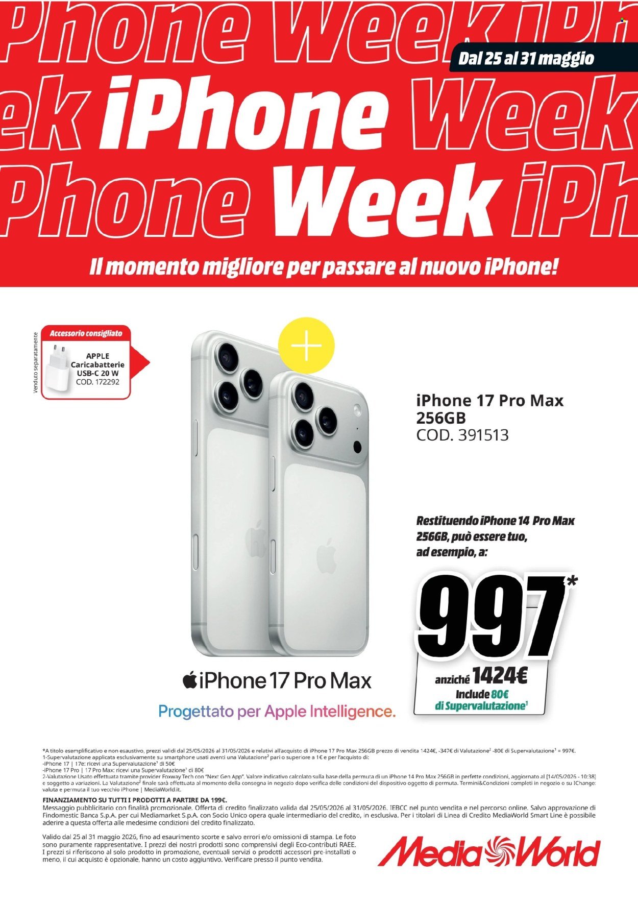 Volantino MEDIAWORLD - iPhone Week (2026-05-25 - 2026-05-31)