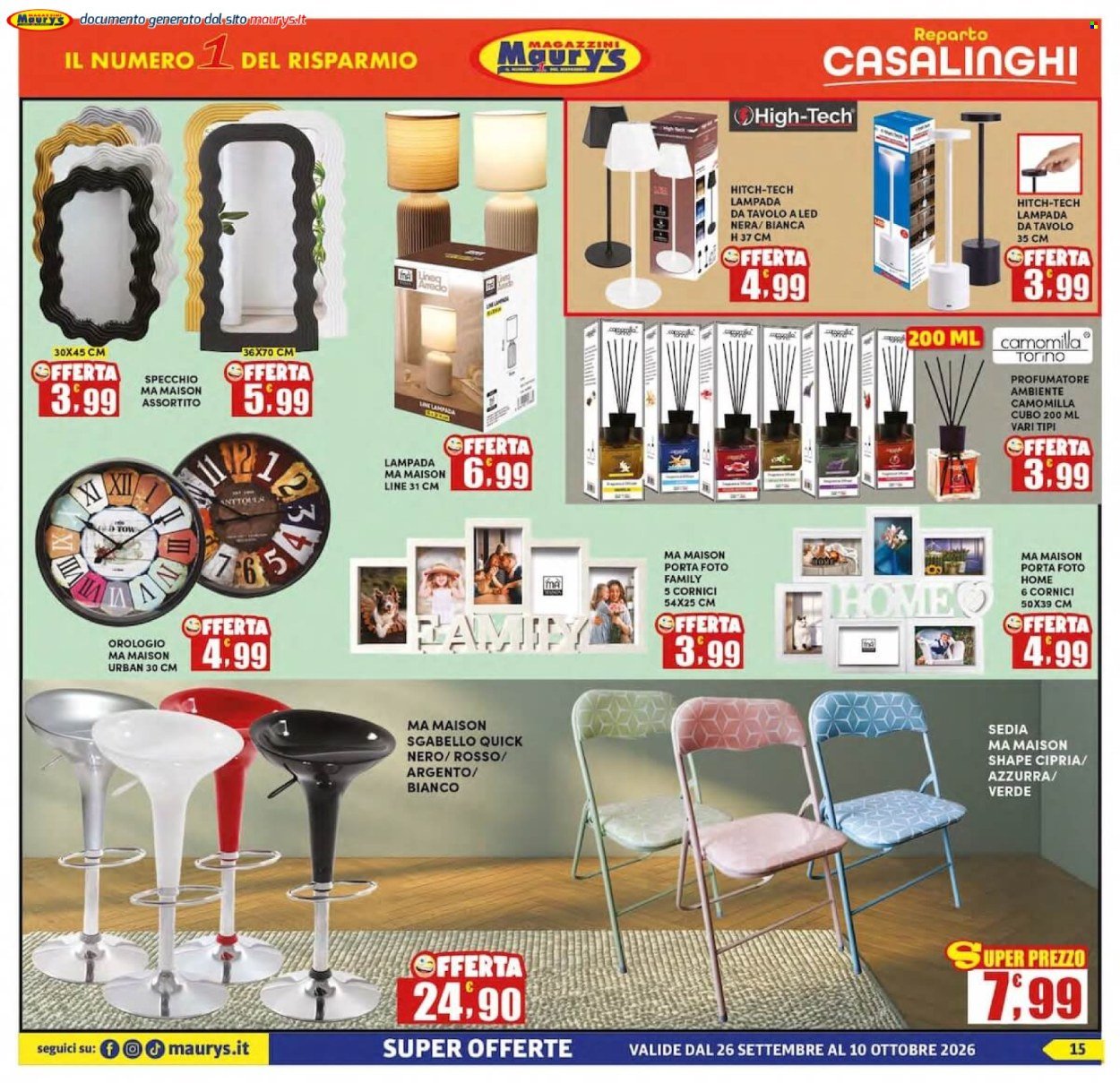 Volantino MAURY'S - Da sabato 26 settembre 2026