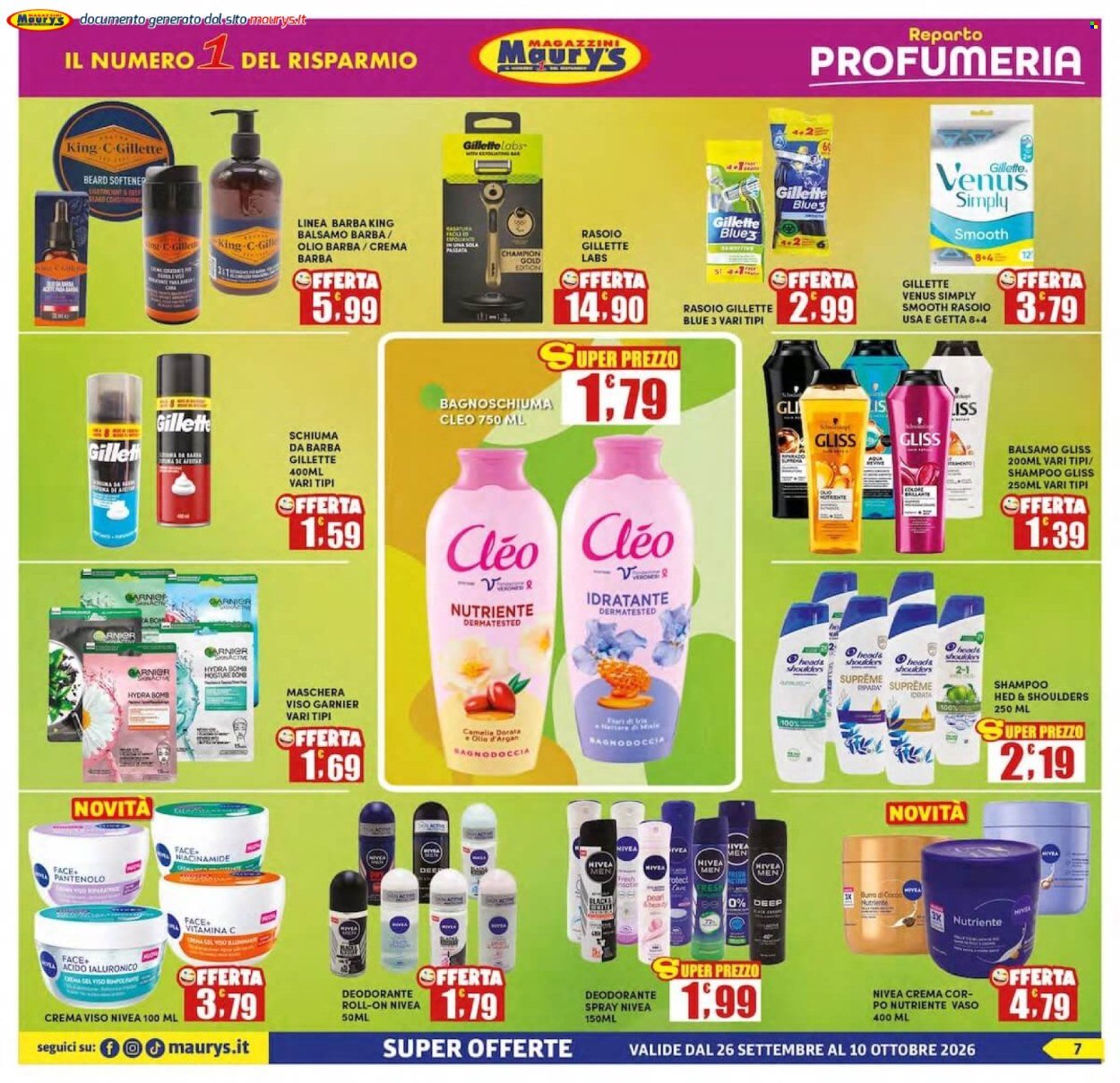 Volantino MAURY'S - Da sabato 26 settembre 2026