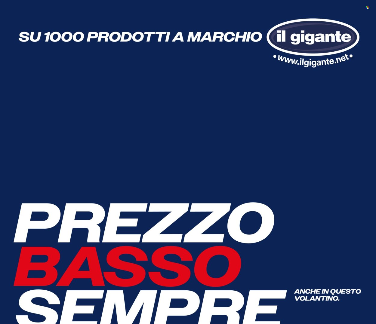 Volantino IL GIGANTE - Prezzo Basso Sempre