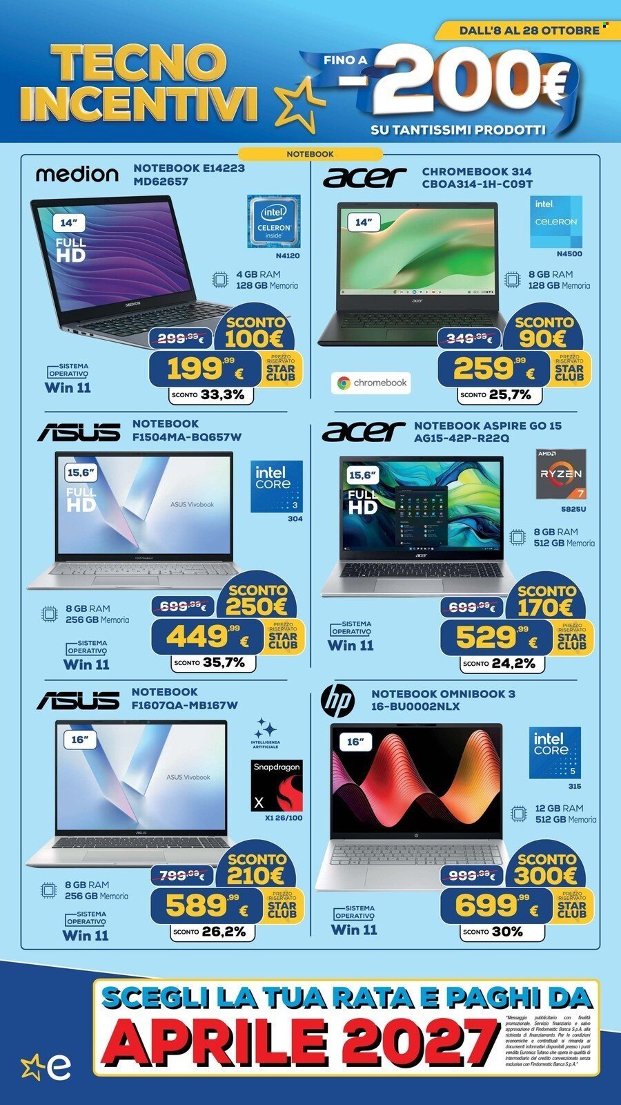 Volantino EURONICS - TECNO INCENTIVI fino a meno 200