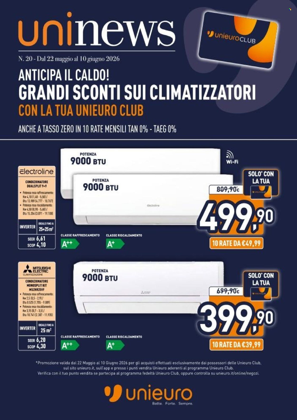 Volantino UNIEURO - Speciale Clima (2026-05-22 - 2026-06-10)