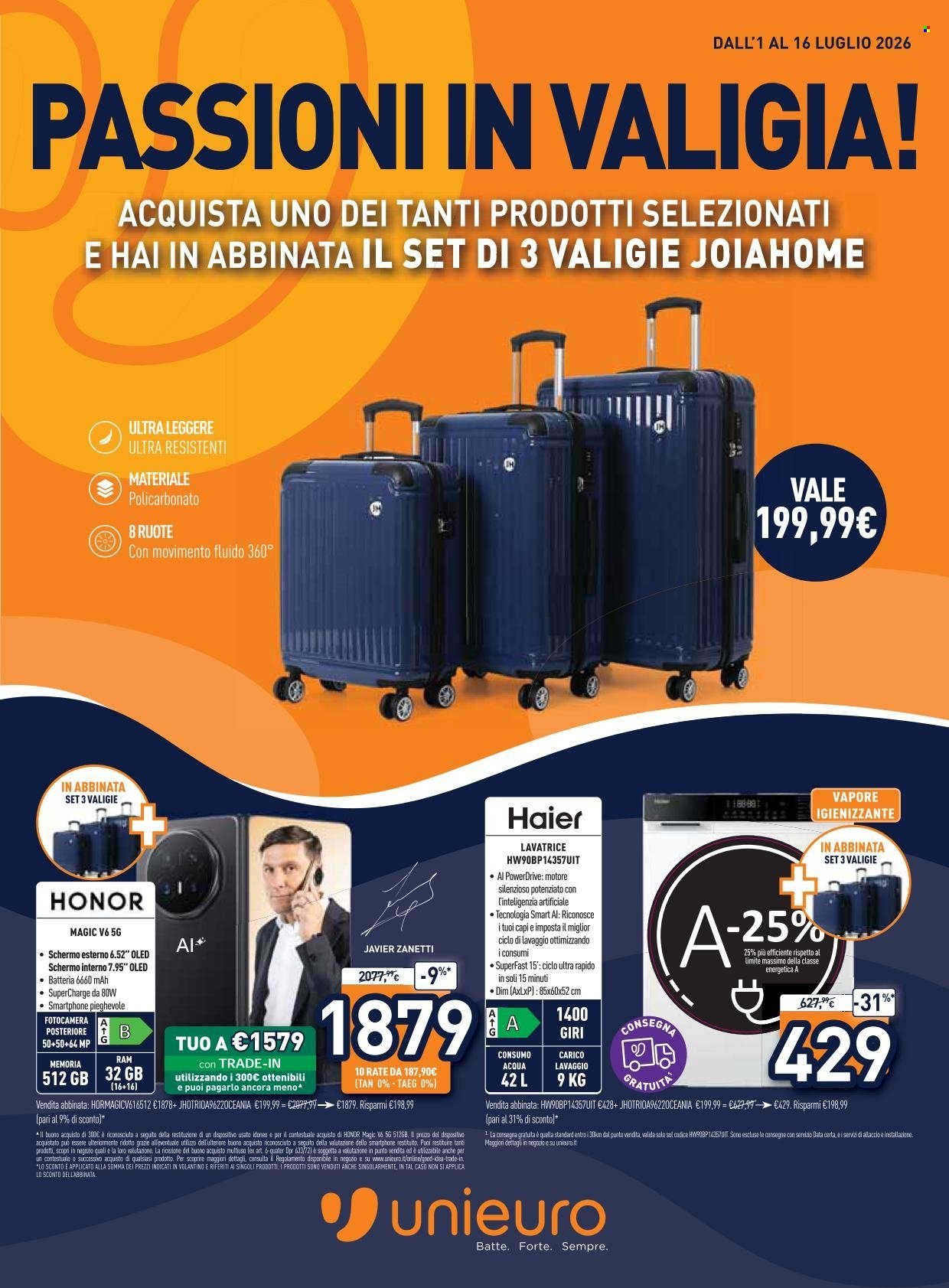 Volantino UNIEURO - Passioni in valigia