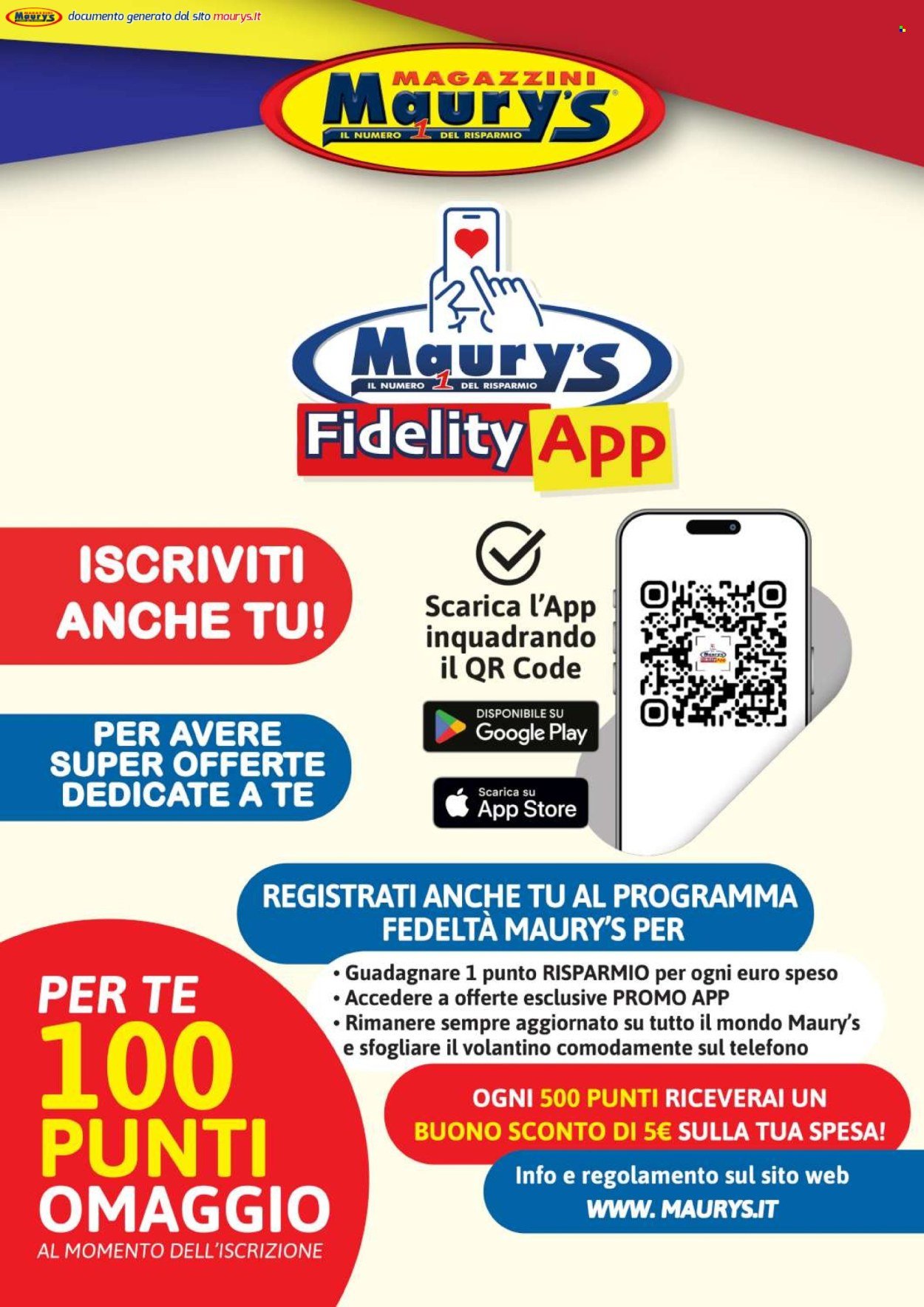 Volantino MAURY'S - Da sabato 16 2026 (2026-05-16 - 2026-05-31)