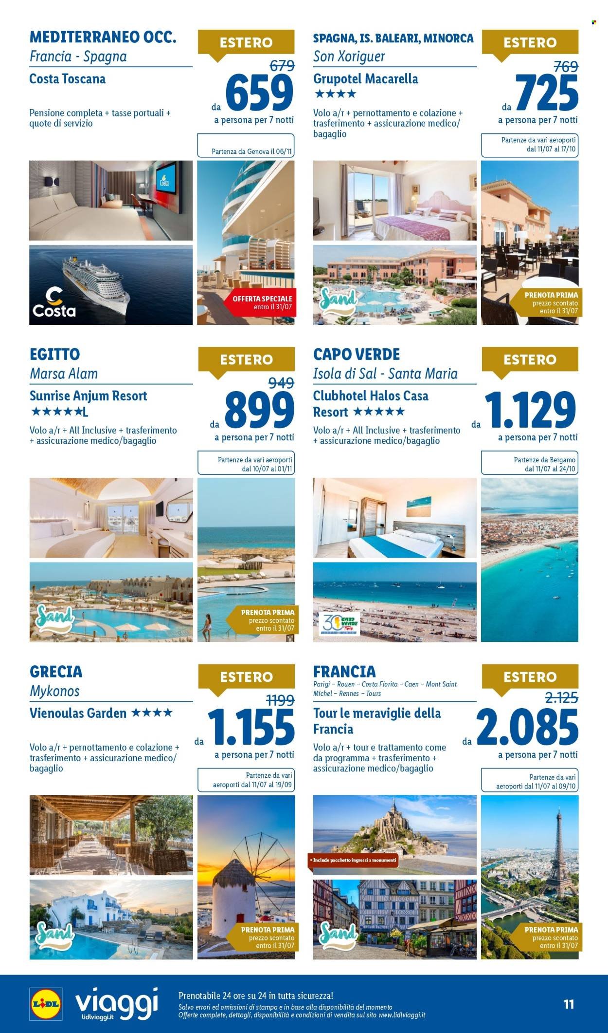 Volantino LIDL - I viaggi del mese