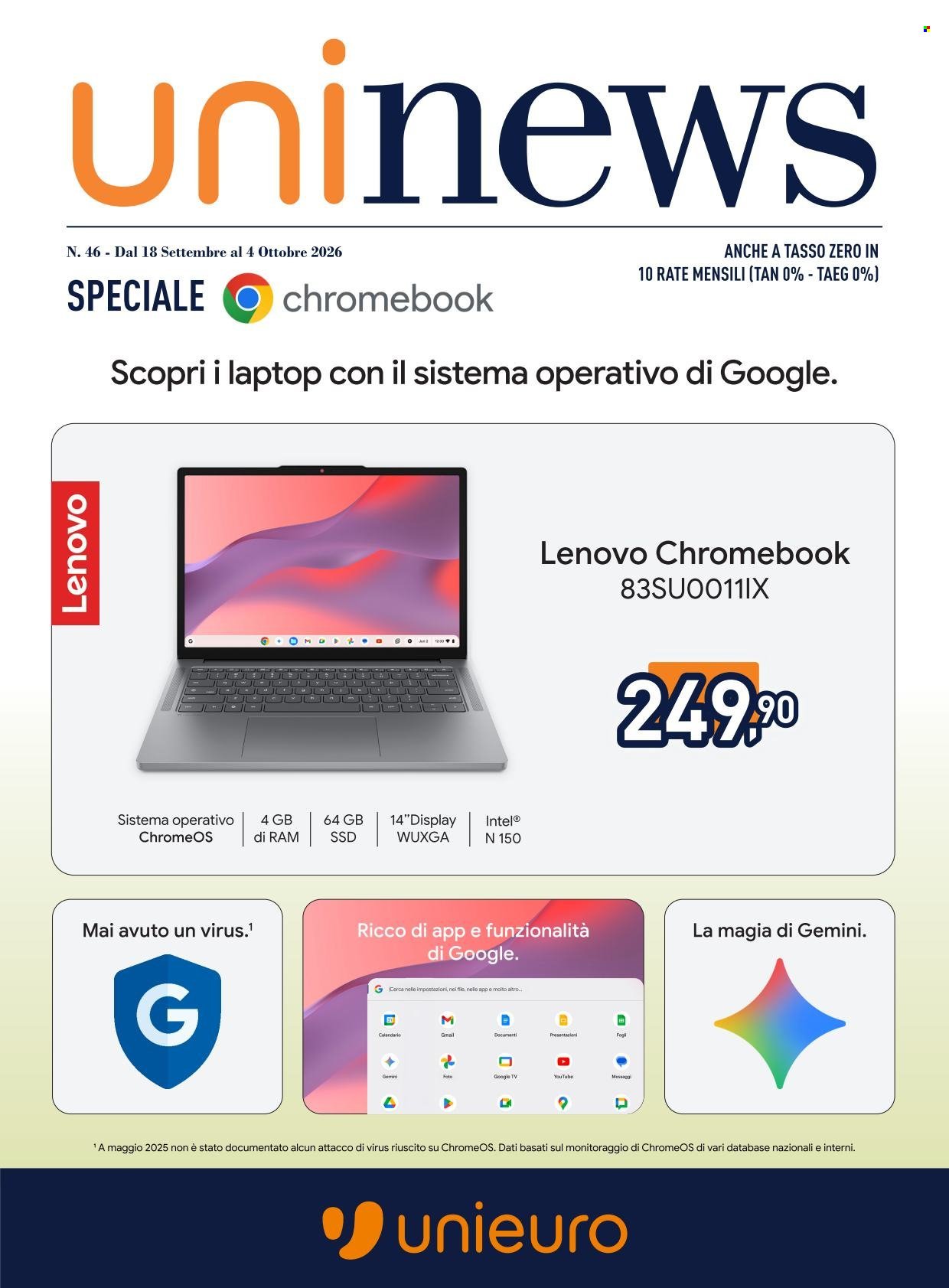 Volantino UNIEURO - Speciale Chromebook