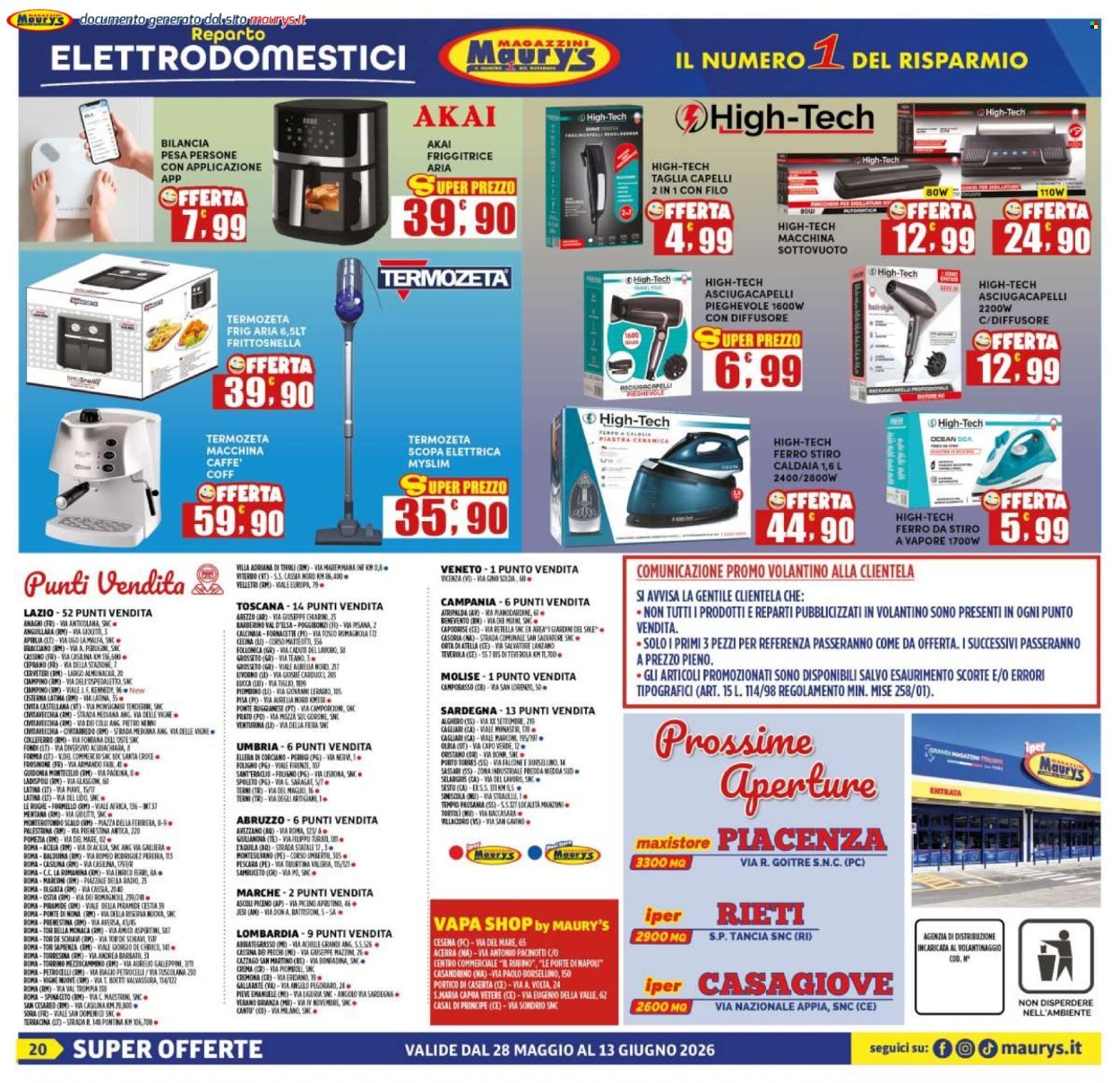 Volantino MAURY'S - Da giovedì 28 maggio 2026