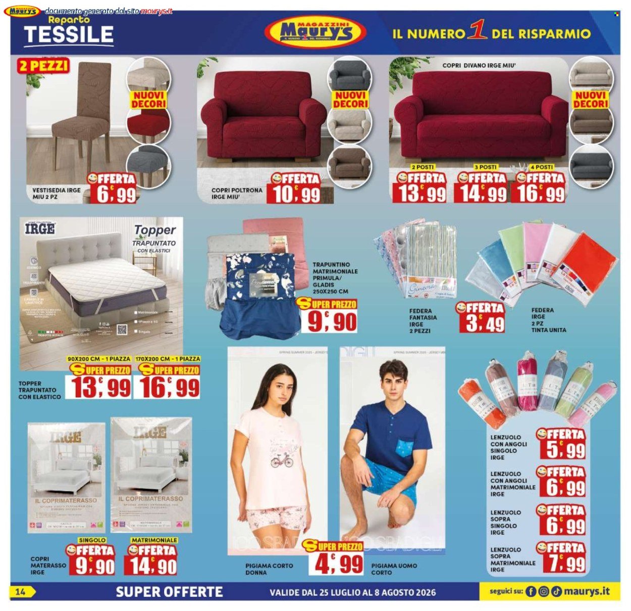 Volantino MAURY'S - Da sabato 25 luglio 2026