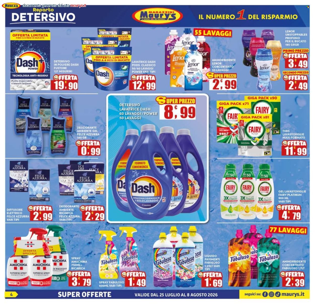 Volantino MAURY'S - Da sabato 25 luglio 2026