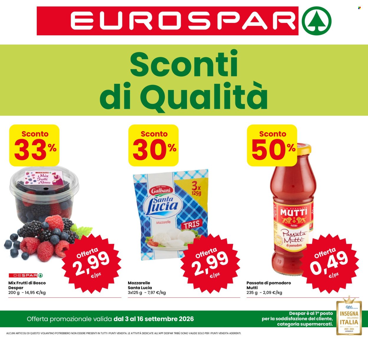 Volantino EUROSPAR - Sconti di qualità