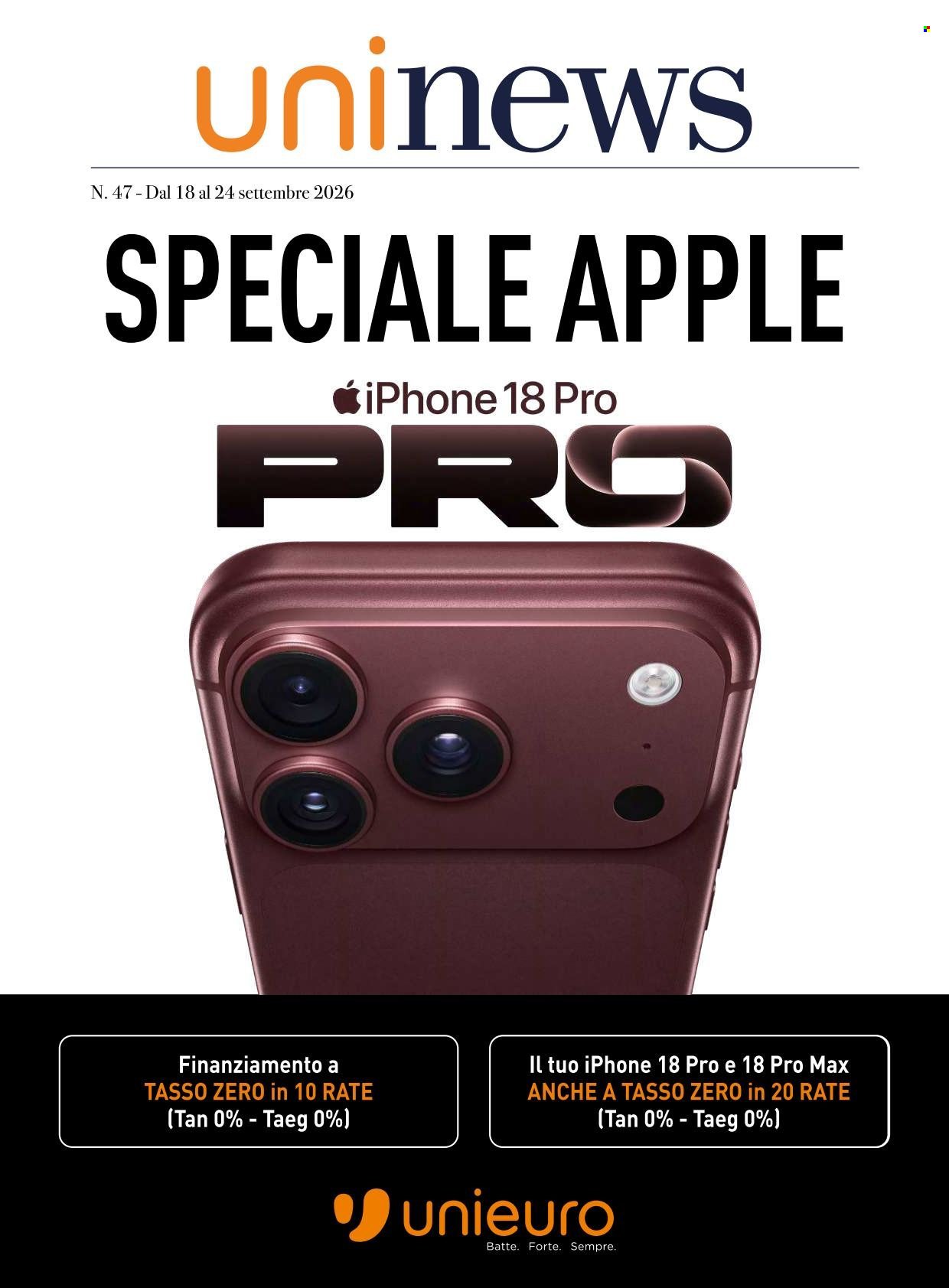 Volantino UNIEURO - Speciale Apple