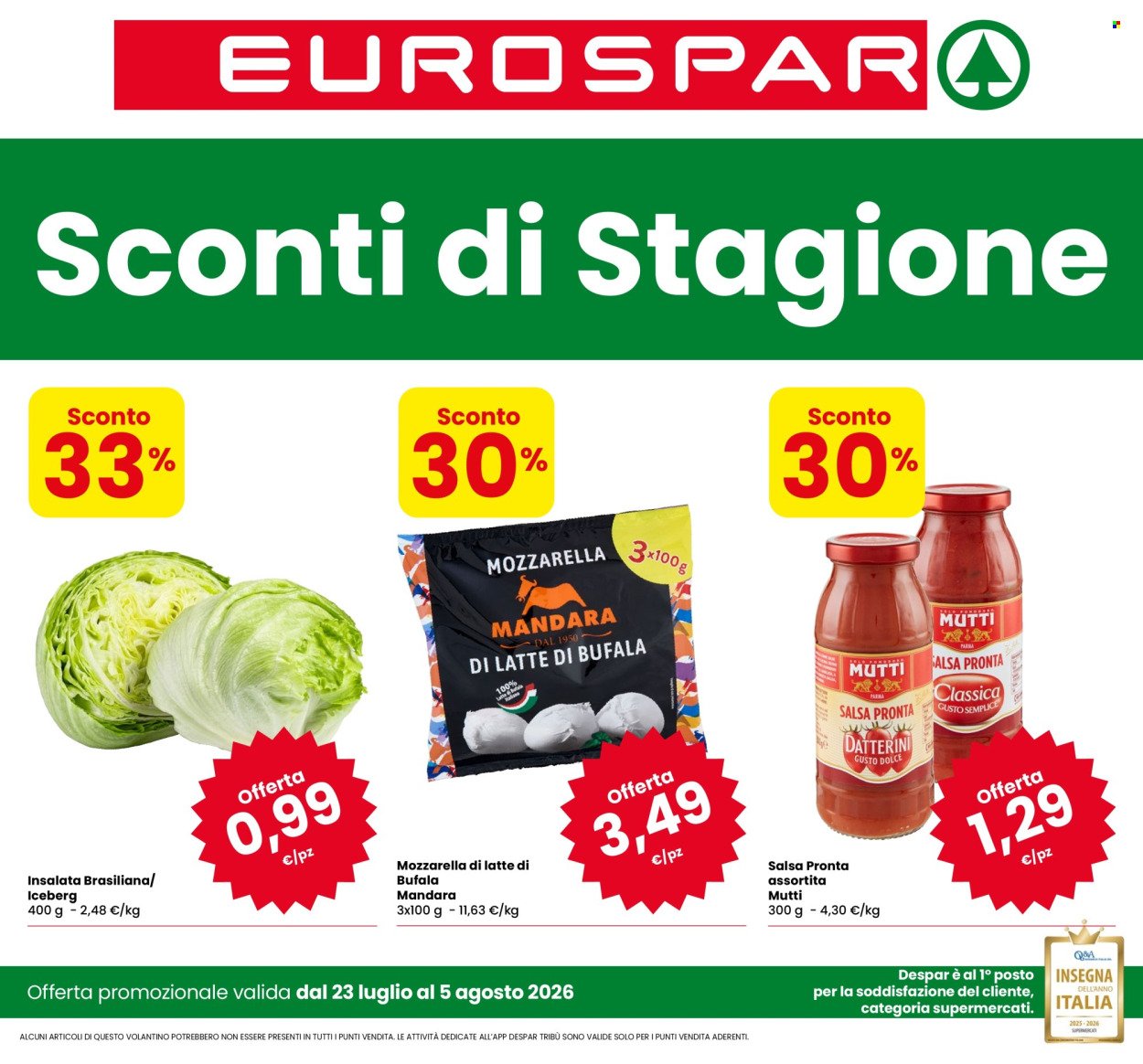 Volantino EUROSPAR - Sconti di Stagione