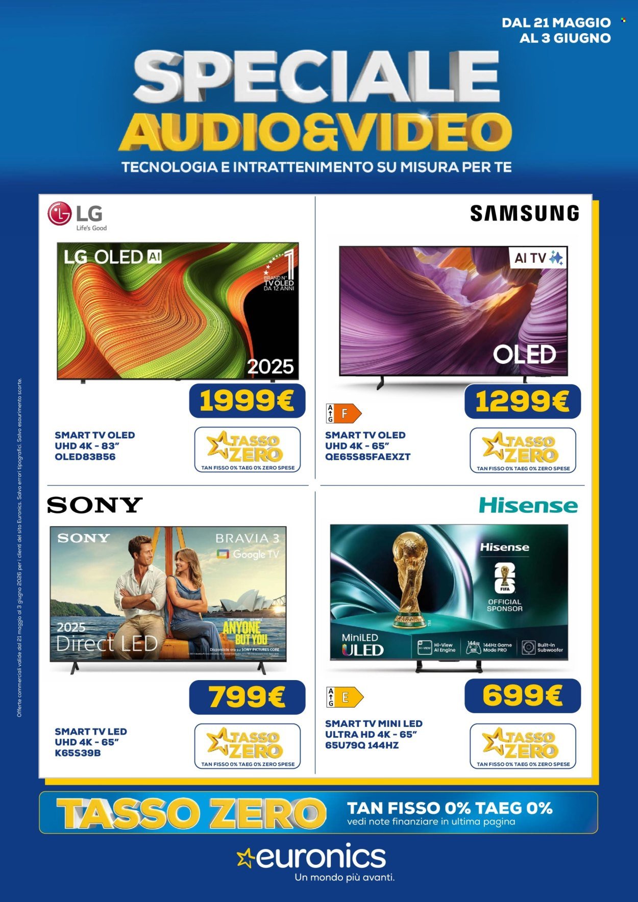 Volantino EURONICS - Speciale Audio Video (2026-05-21 - 2026-06-03)