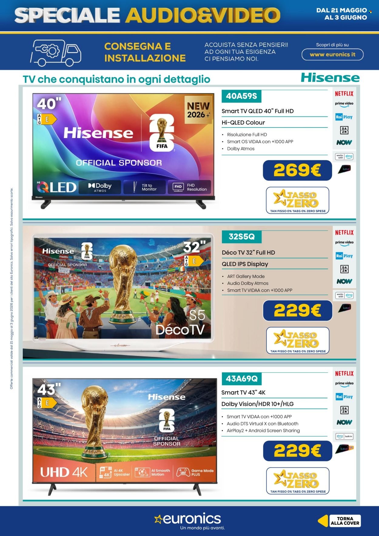 Volantino EURONICS - Speciale Audio Video (2026-05-21 - 2026-06-03)
