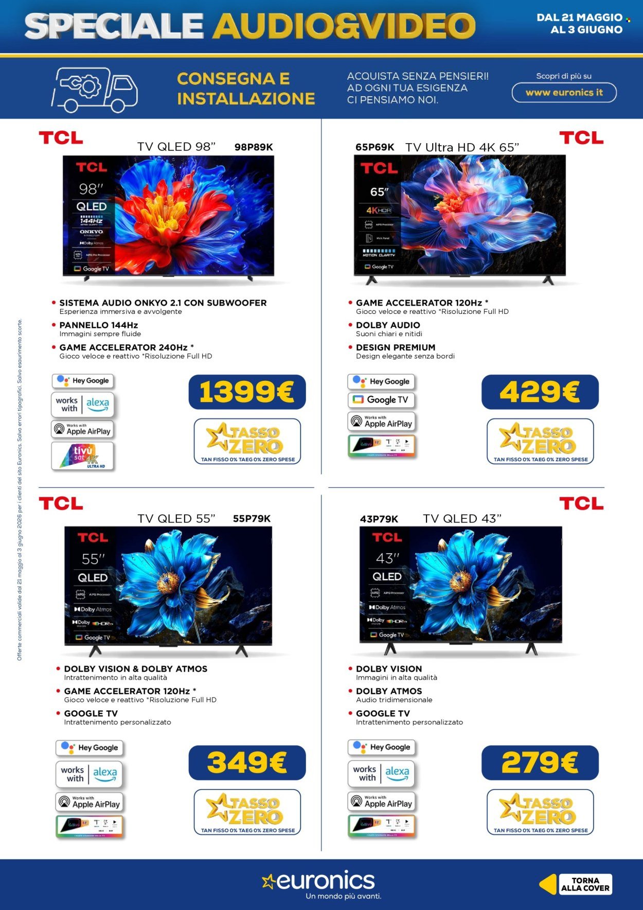 Volantino EURONICS - Speciale Audio Video (2026-05-21 - 2026-06-03)