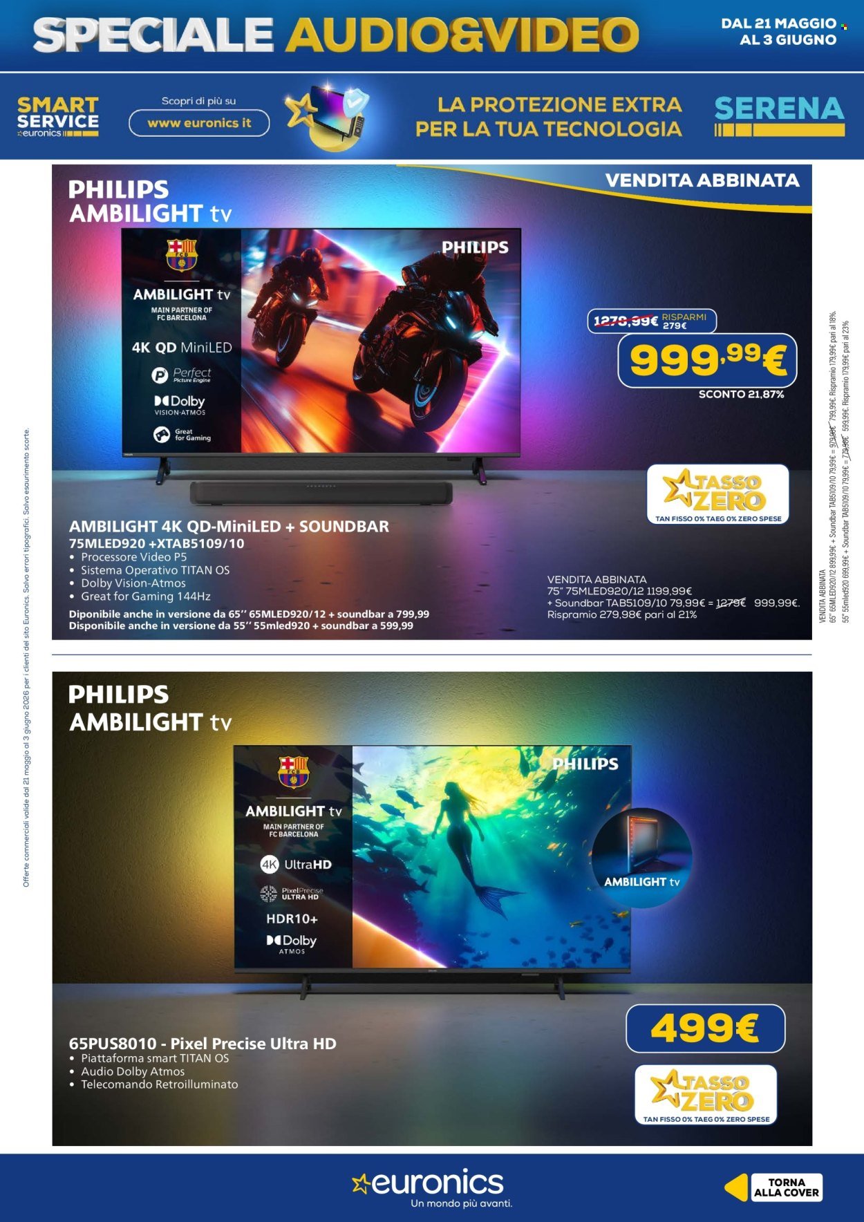 Volantino EURONICS - Speciale Audio Video (2026-05-21 - 2026-06-03)