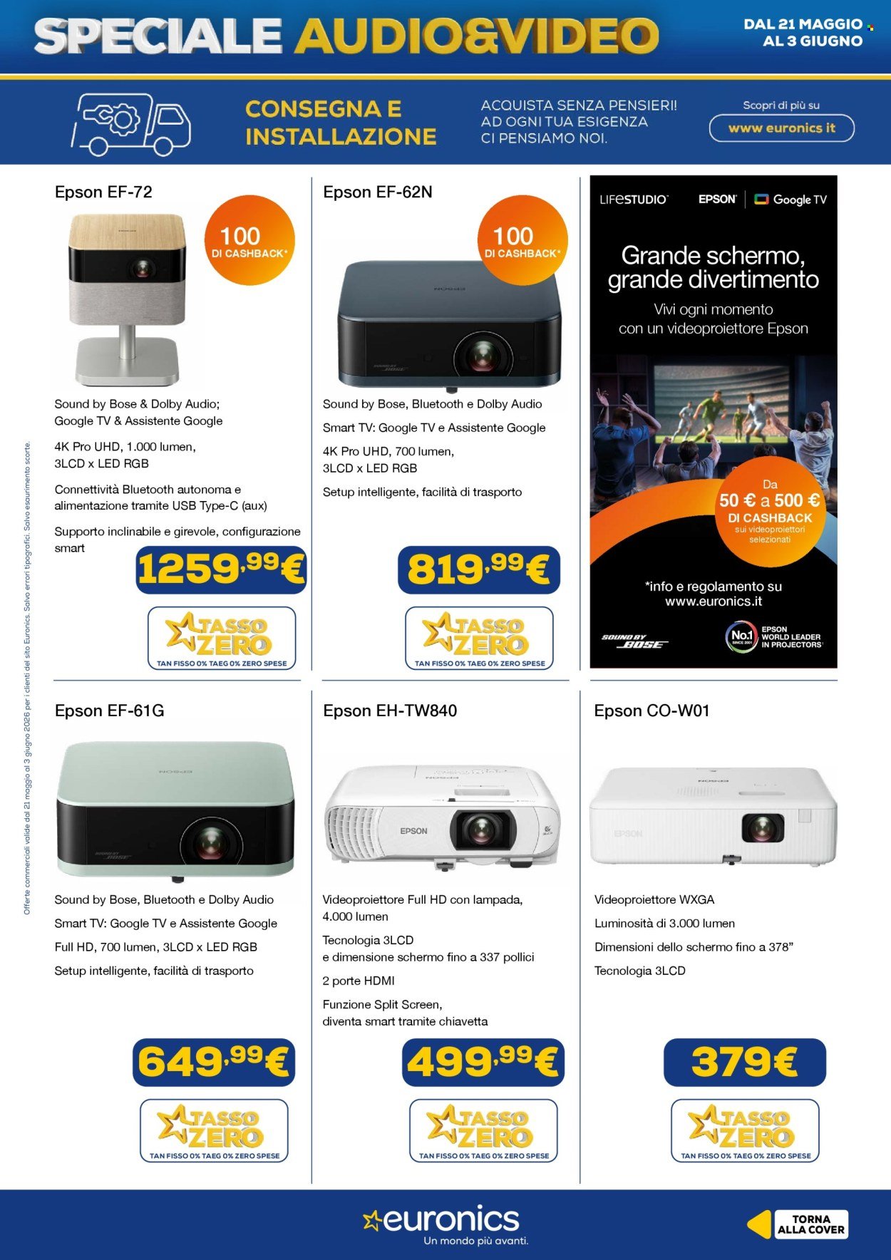 Volantino EURONICS - Speciale Audio Video (2026-05-21 - 2026-06-03)