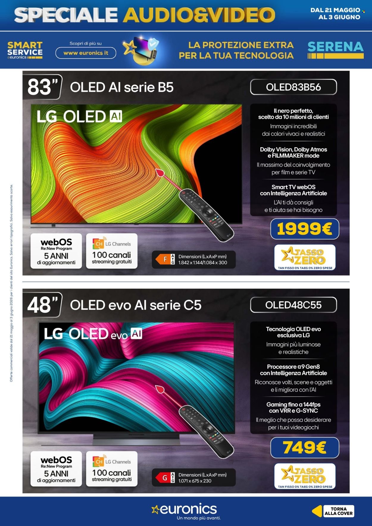 Volantino EURONICS - Speciale Audio Video (2026-05-21 - 2026-06-03)