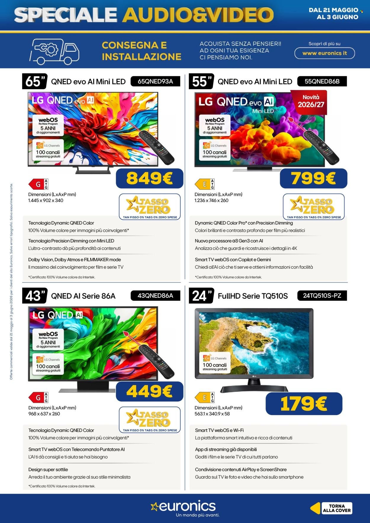 Volantino EURONICS - Speciale Audio Video (2026-05-21 - 2026-06-03)