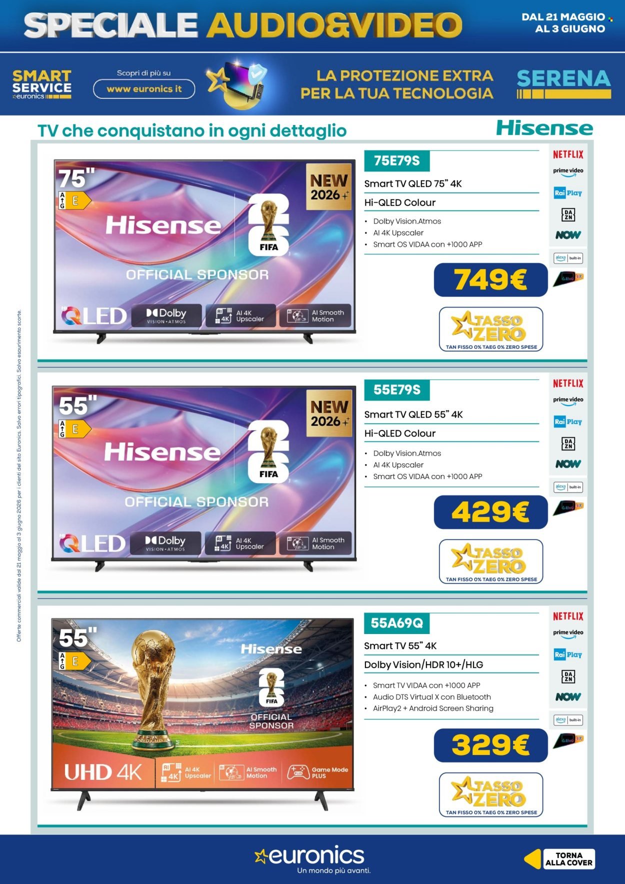 Volantino EURONICS - Speciale Audio Video (2026-05-21 - 2026-06-03)