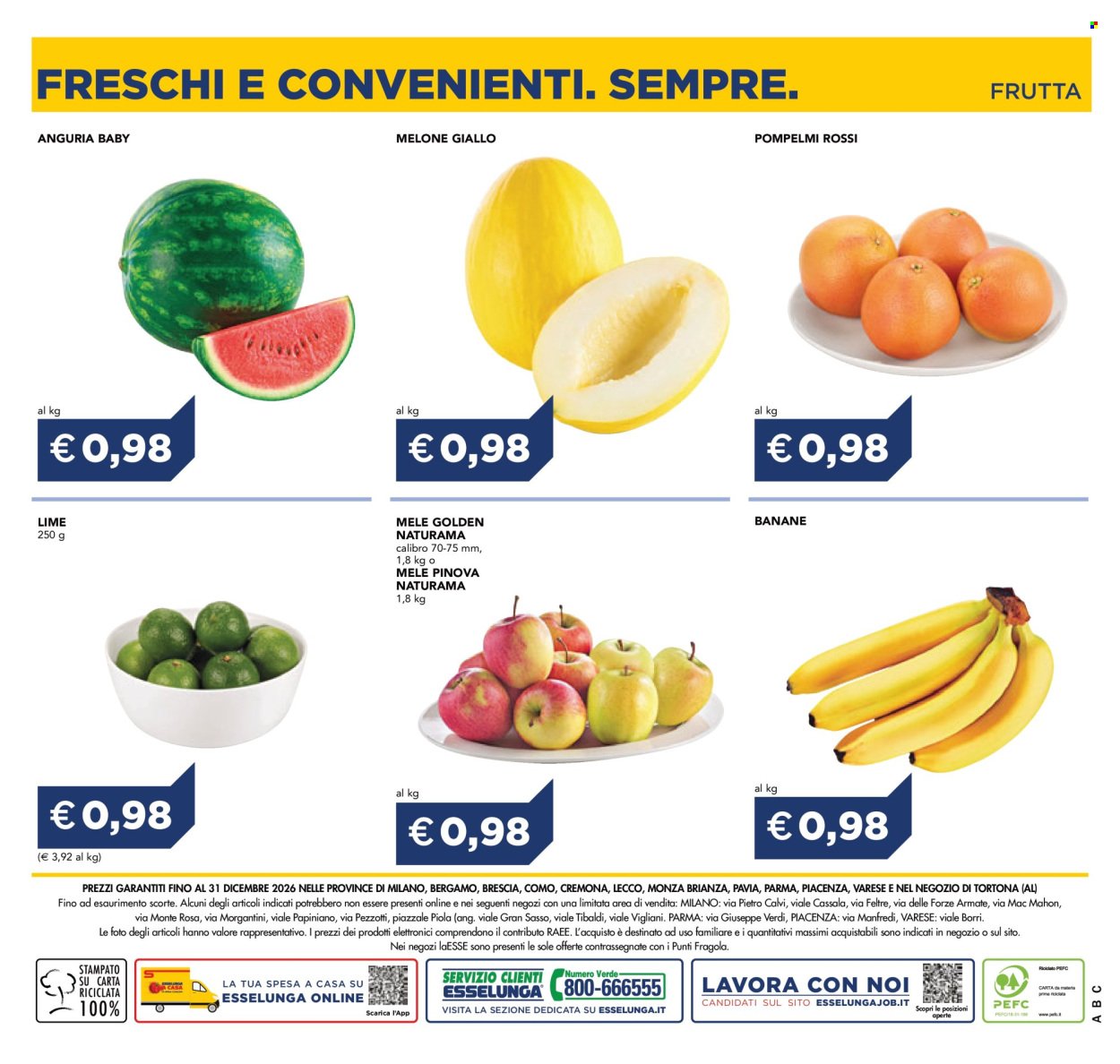 Volantino ESSELUNGA - Freschi e Convenienti. Sempre