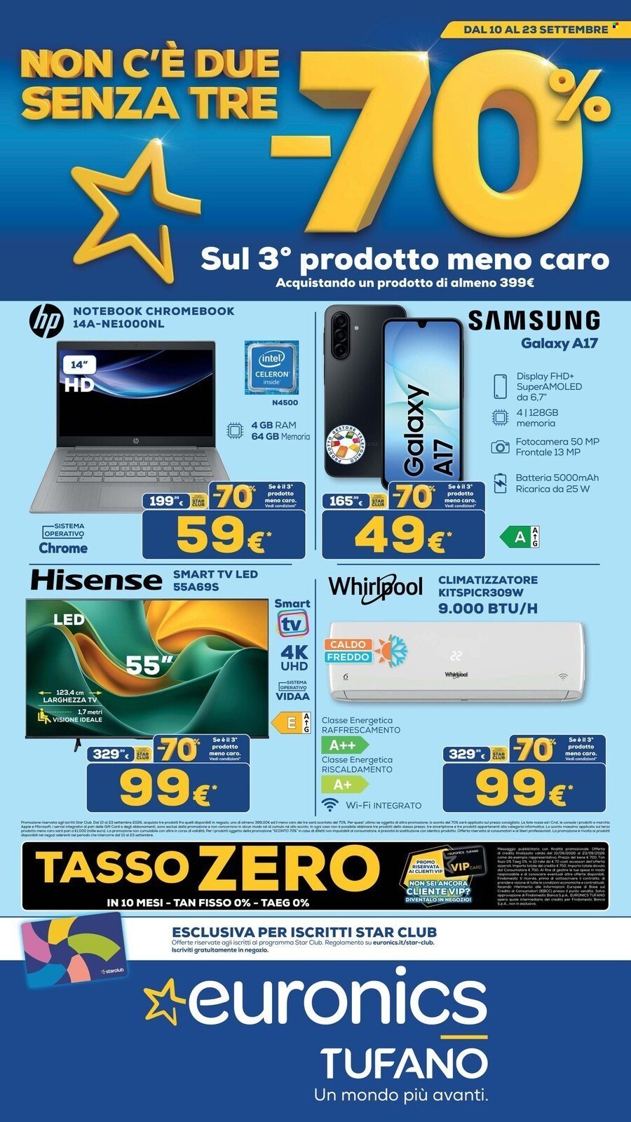 Volantino EURONICS - MENO 70 SUL TERZO PRODOTTO MENO CARO