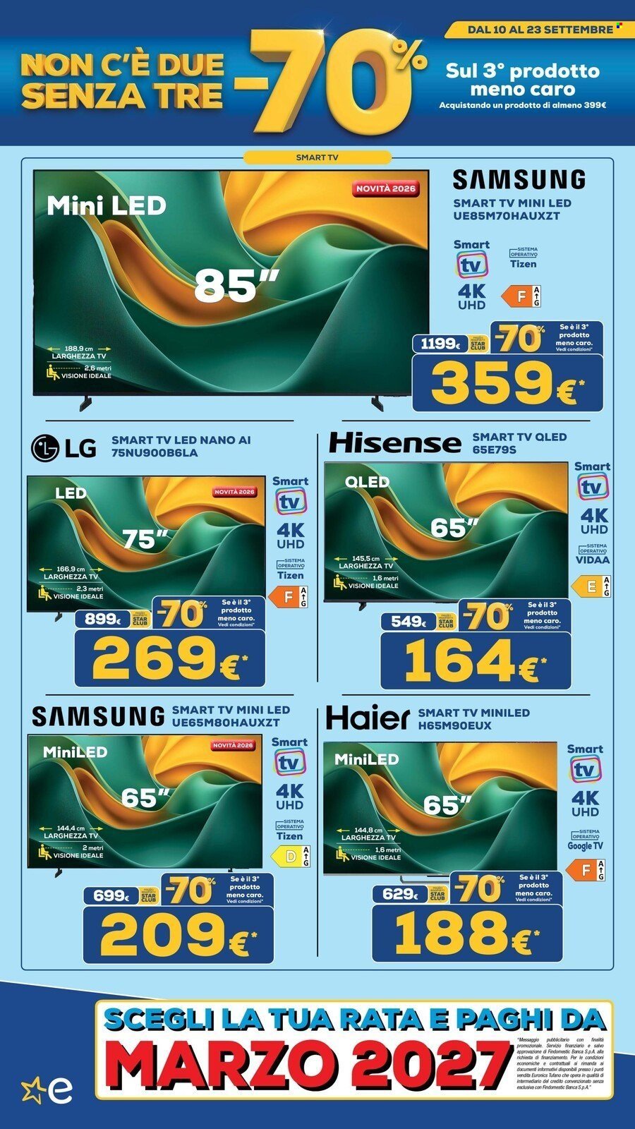 Volantino EURONICS - MENO 70 SUL TERZO PRODOTTO MENO CARO