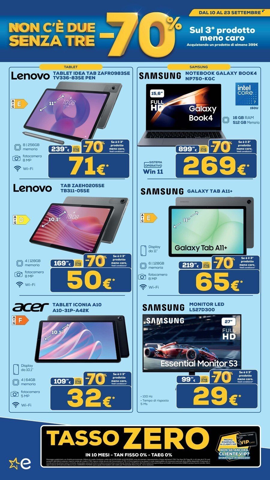 Volantino EURONICS - MENO 70 SUL TERZO PRODOTTO MENO CARO