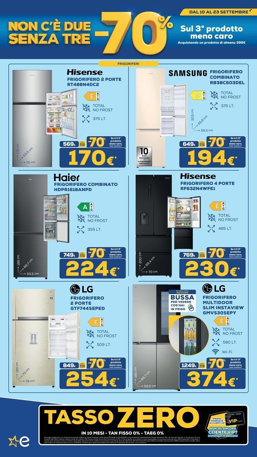 Volantino EURONICS - MENO 70 SUL TERZO PRODOTTO MENO CARO