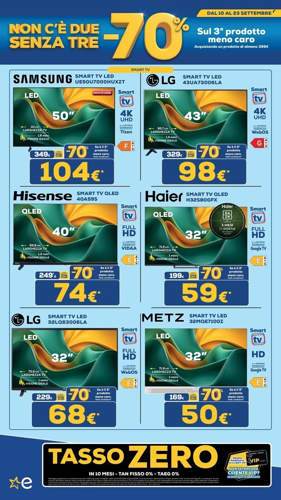 Volantino EURONICS - MENO 70 SUL TERZO PRODOTTO MENO CARO