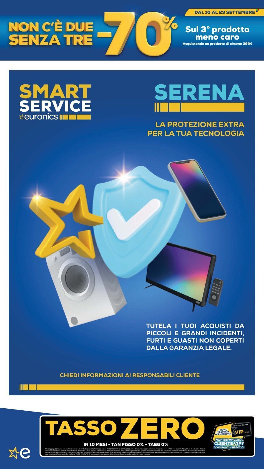Volantino EURONICS - MENO 70 SUL TERZO PRODOTTO MENO CARO