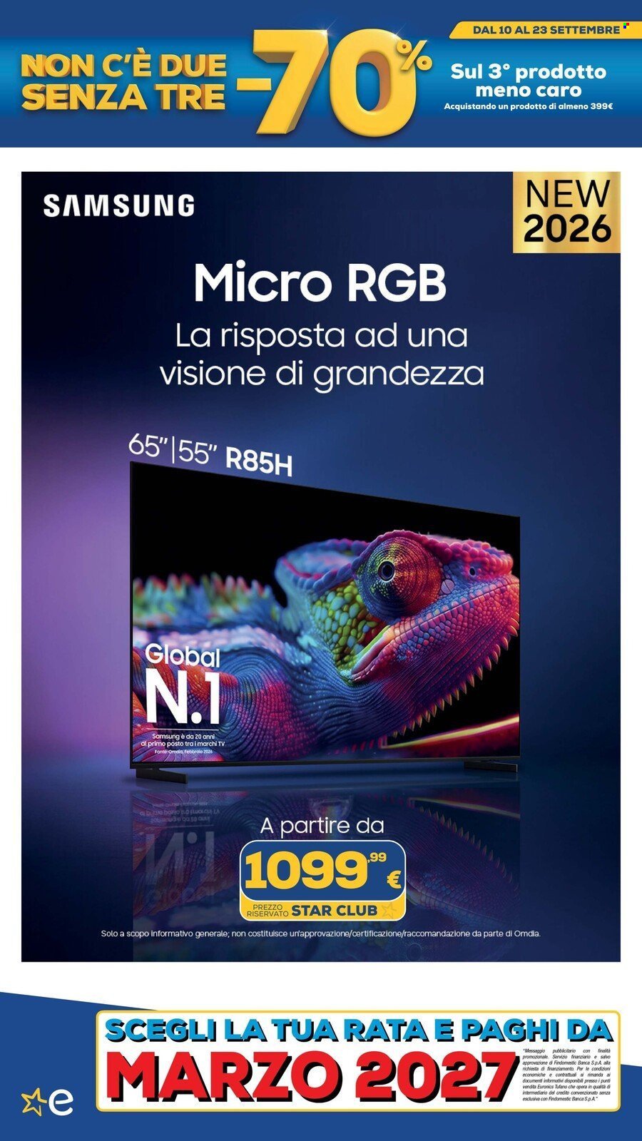 Volantino EURONICS - MENO 70 SUL TERZO PRODOTTO MENO CARO