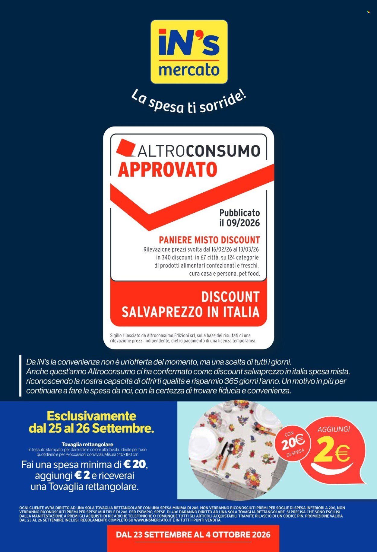 Volantino IN'S MERCATO - Da mercoledì 23 settembre 2026