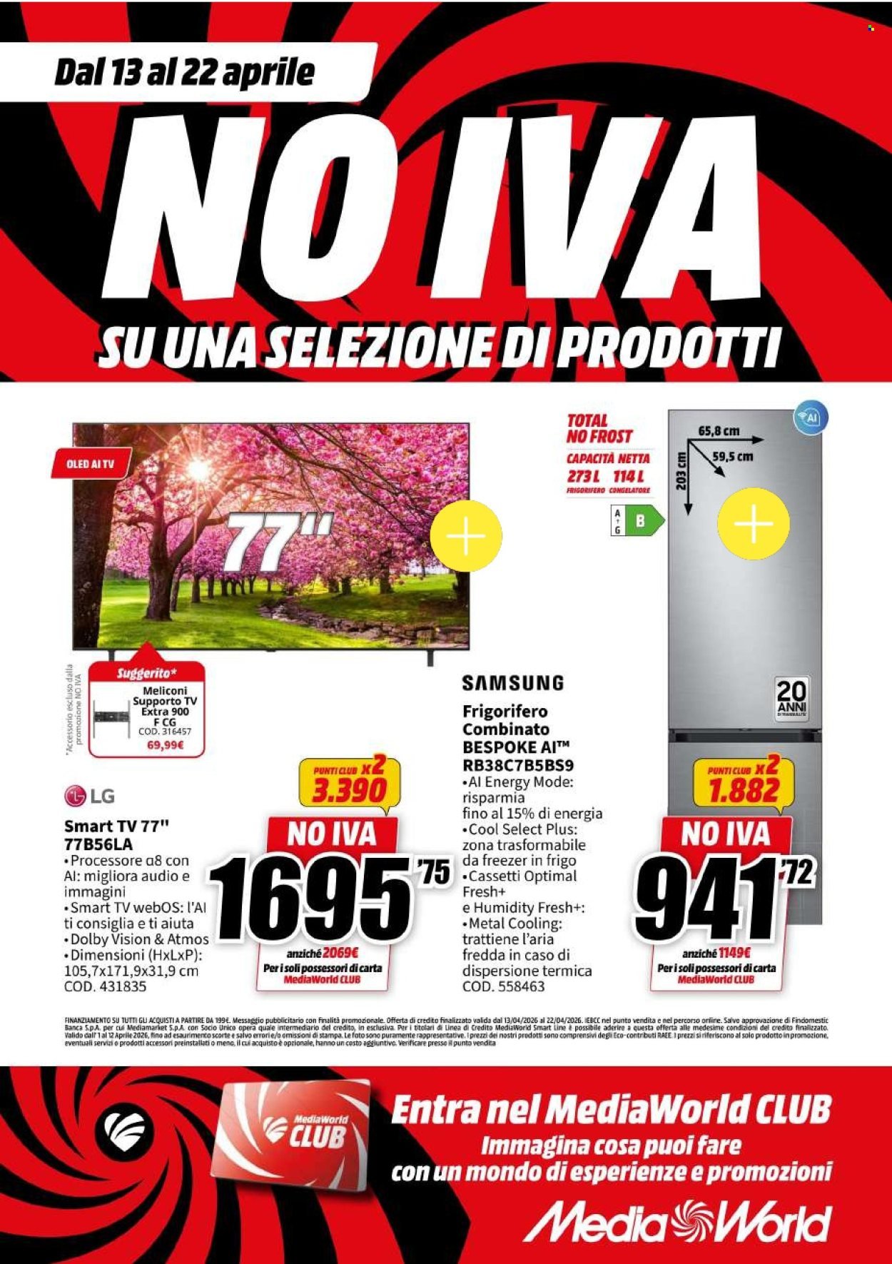 Volantino MEDIAWORLD - NO IVA (2026-04-13 - 2026-04-22)