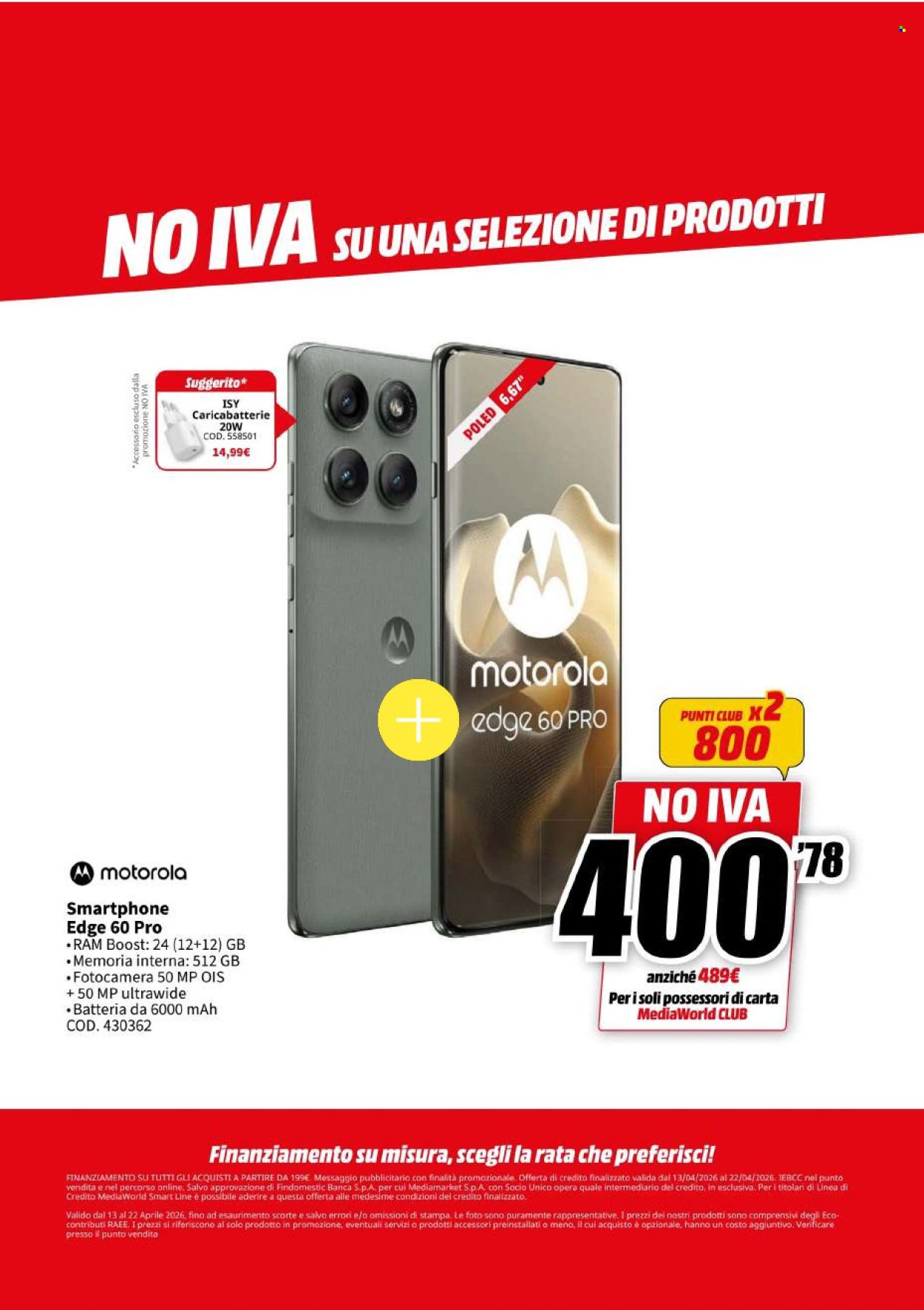 Volantino MEDIAWORLD - NO IVA (2026-04-13 - 2026-04-22)