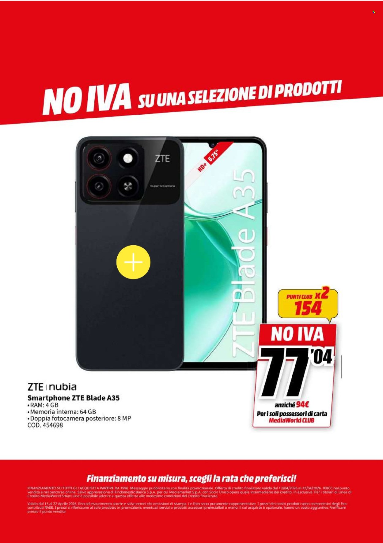 Volantino MEDIAWORLD - NO IVA (2026-04-13 - 2026-04-22)