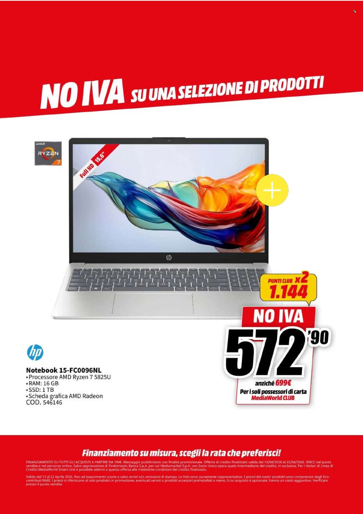 Volantino MEDIAWORLD - NO IVA (2026-04-13 - 2026-04-22)