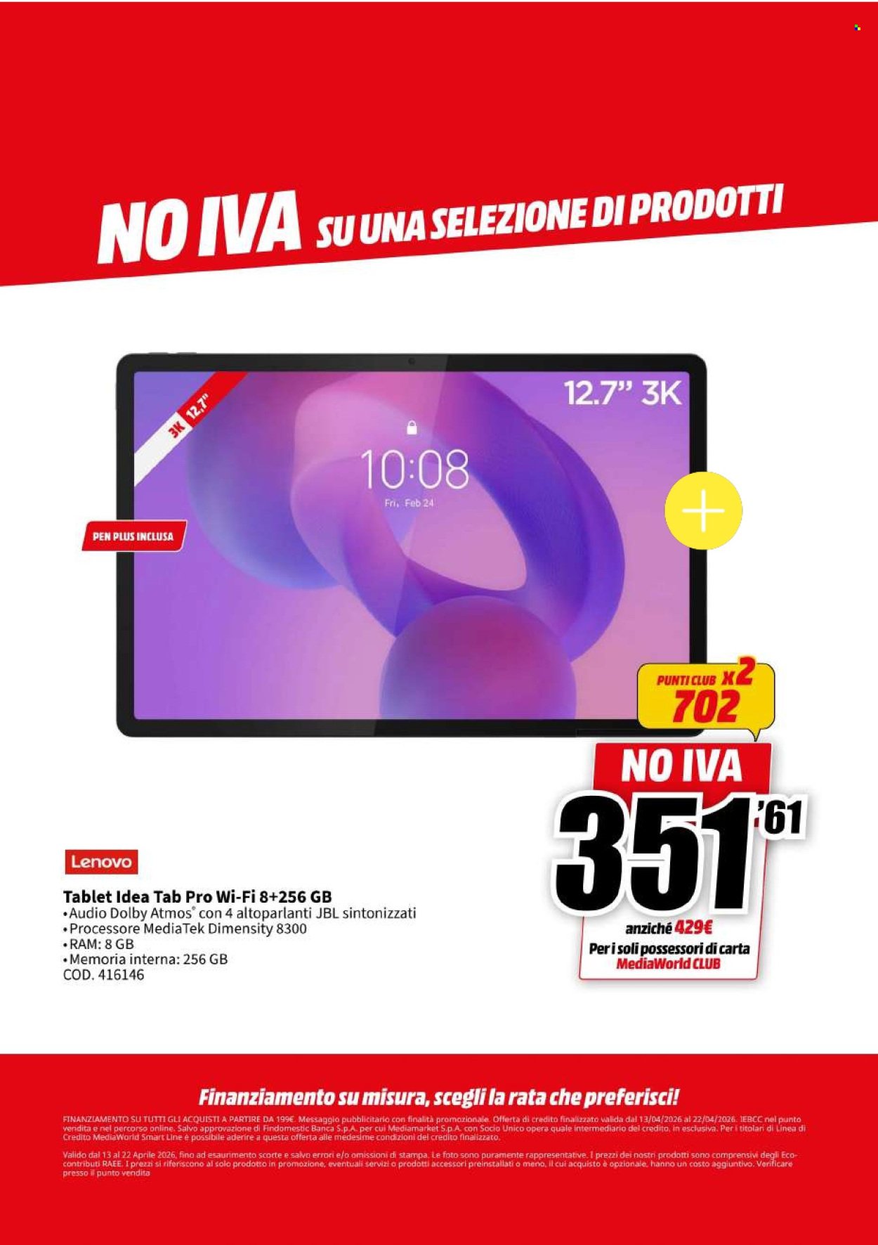 Volantino MEDIAWORLD - NO IVA (2026-04-13 - 2026-04-22)