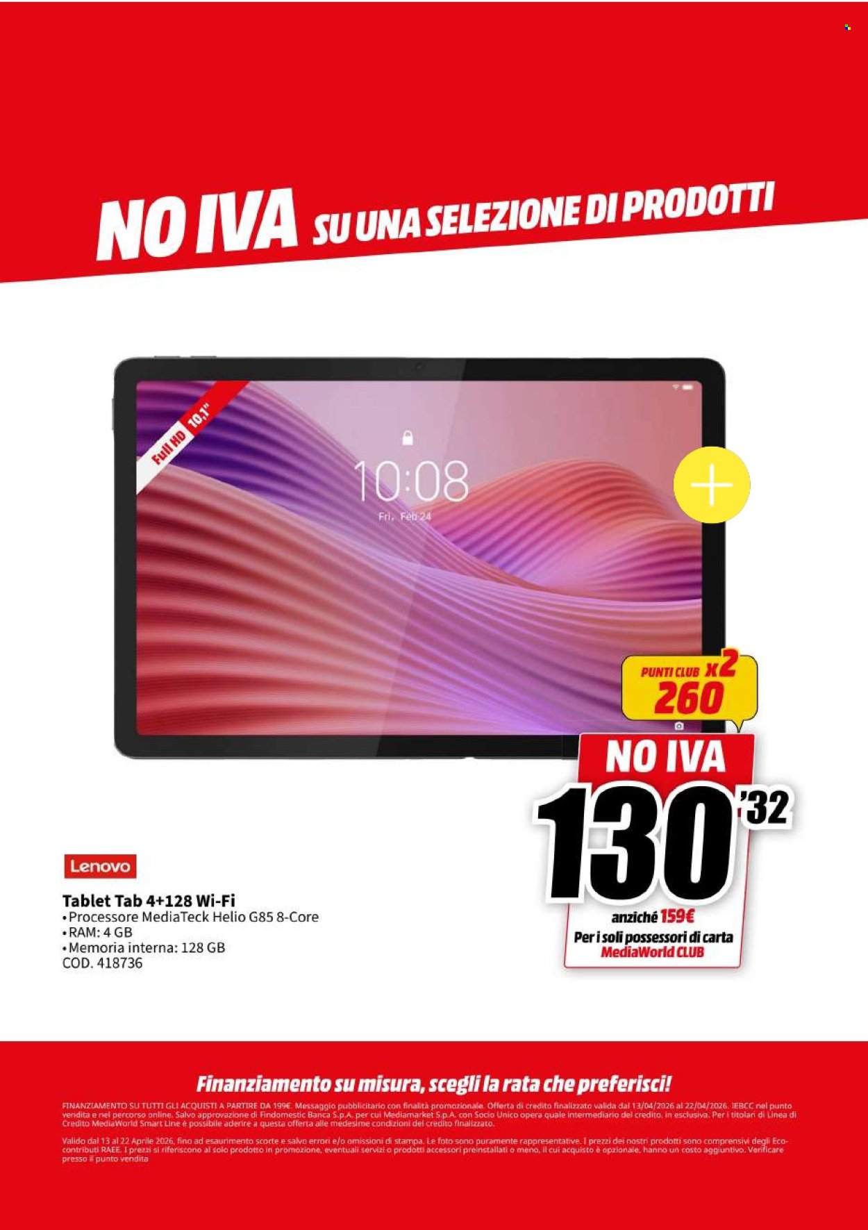 Volantino MEDIAWORLD - NO IVA (2026-04-13 - 2026-04-22)