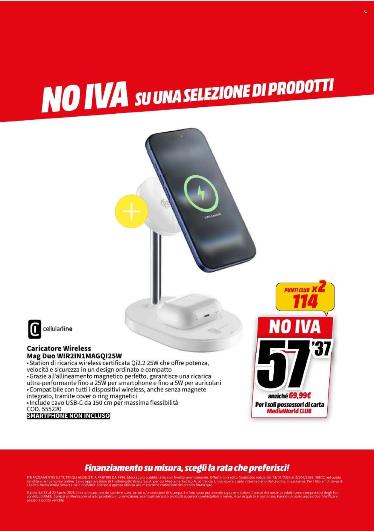 Volantino MEDIAWORLD - NO IVA (2026-04-13 - 2026-04-22)