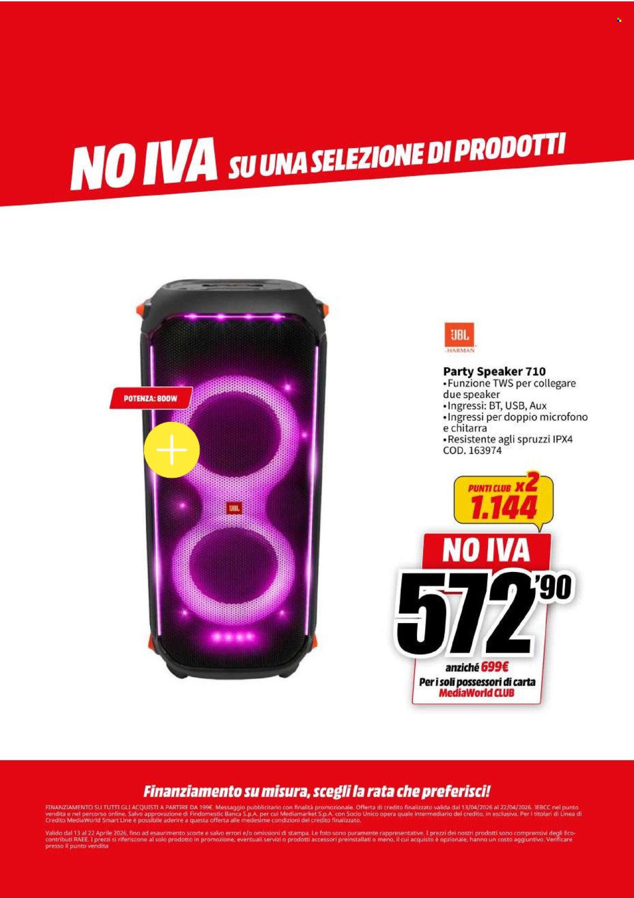 Volantino MEDIAWORLD - NO IVA (2026-04-13 - 2026-04-22)
