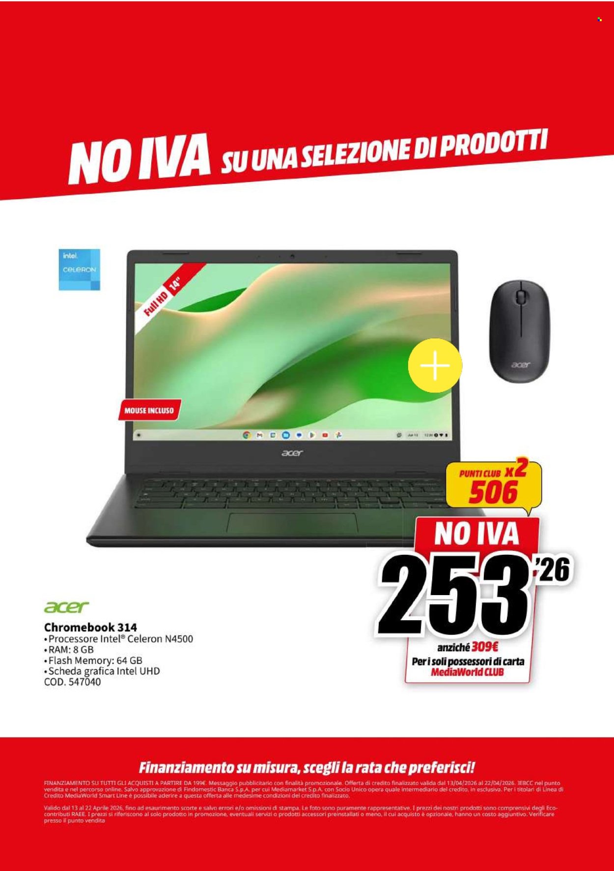 Volantino MEDIAWORLD - NO IVA (2026-04-13 - 2026-04-22)
