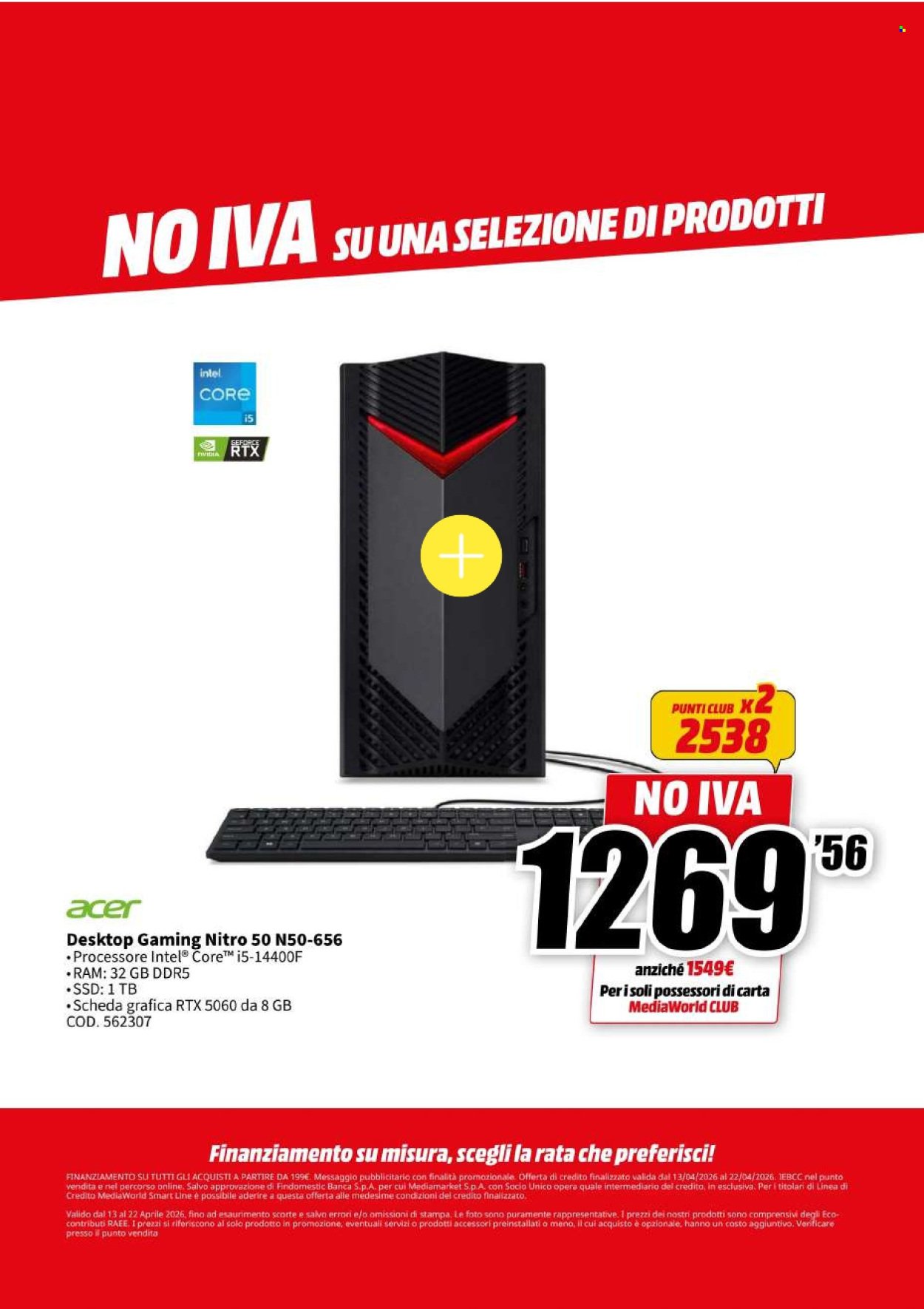 Volantino MEDIAWORLD - NO IVA (2026-04-13 - 2026-04-22)