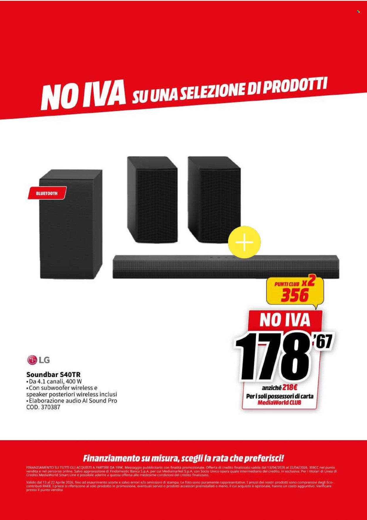 Volantino MEDIAWORLD - NO IVA (2026-04-13 - 2026-04-22)