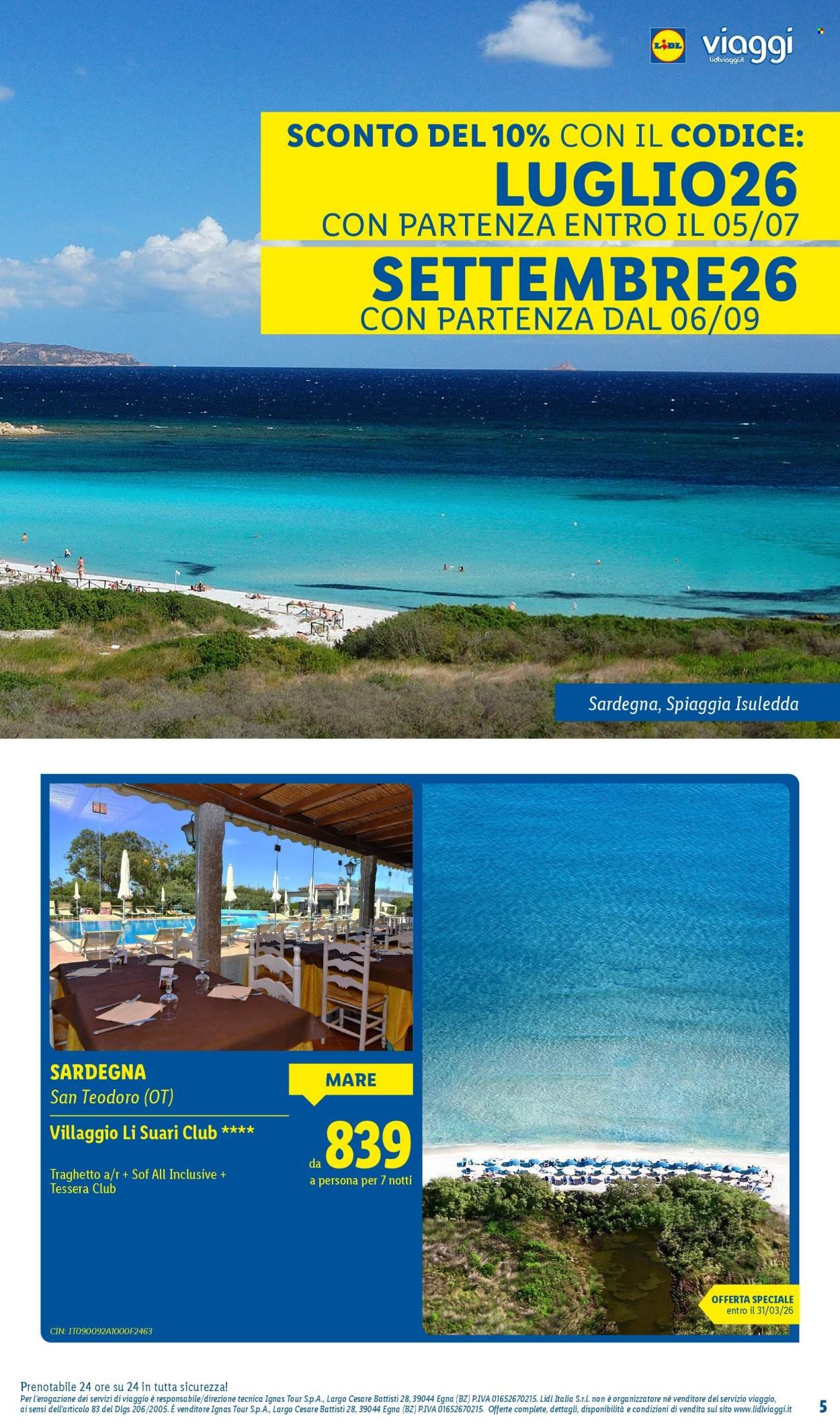 Offerta LIDL - Vacanze da sogno per la tua estate (2026-03-11)