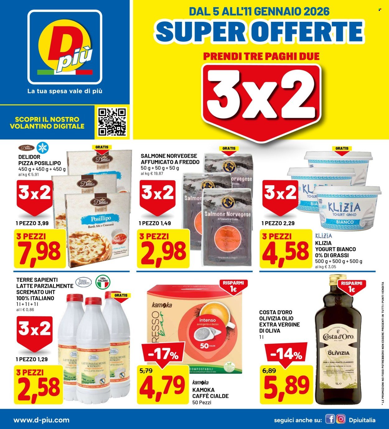 Volantino DPIÙ - SUPER OFFERTE 3X2 - PRENDI TRE PAGHI DUE (2026-01-05 - 2026-01-11)